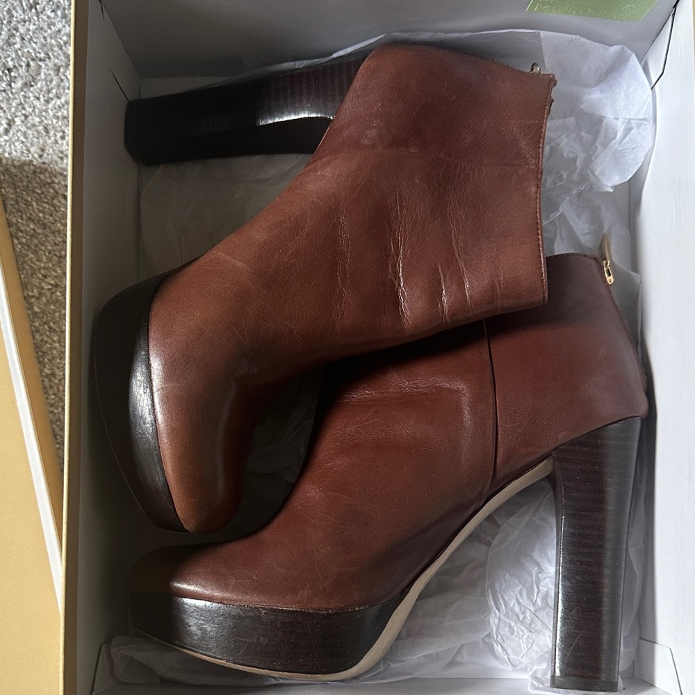 Michael Kors Brown Leather Heeled Boots